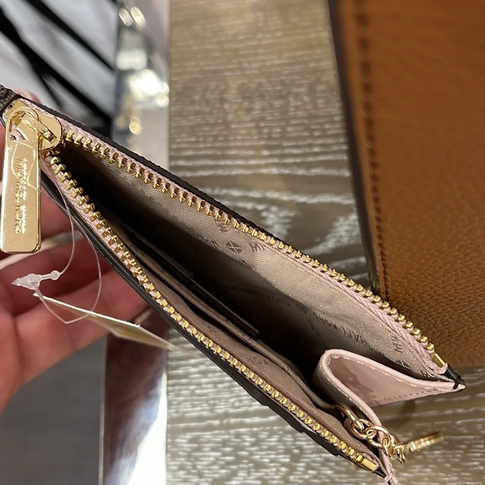 MICHAEL KORS SMALL TOP ZIP COINPOUCH W ID Powder Blush